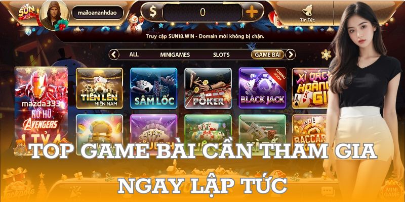 Top game bài cần tham gia ngay lập tức